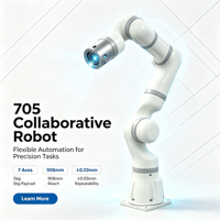 Nouveau bras robotique collaboratif en alliage d'aluminium A2CA-705, 7 degrés de liberté, ultra-léger, 9,95 kg, rayon d'action de 653 mm, 0,05 mm ZY