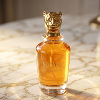 Flacon de parfum de luxe vide en verre 50ml 100ml, avec capuchon tête d'animal doré mat en carton, rechargeable, brume fine, haute qualité, pour fragrance