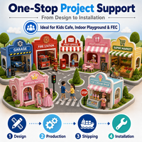 Ensemble de jeu de rôle commercial pour enfants, équipement de terrain de jeu intérieur, mini-ville avec restaurant, supermarché, garage pour centre commercial