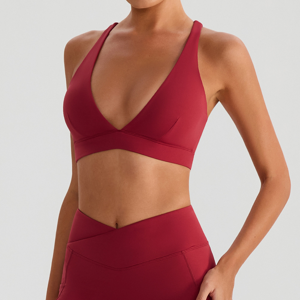 Crop Top Yoga Bra Sports Wear Breathable Clothing Spandex/Nylon Custom