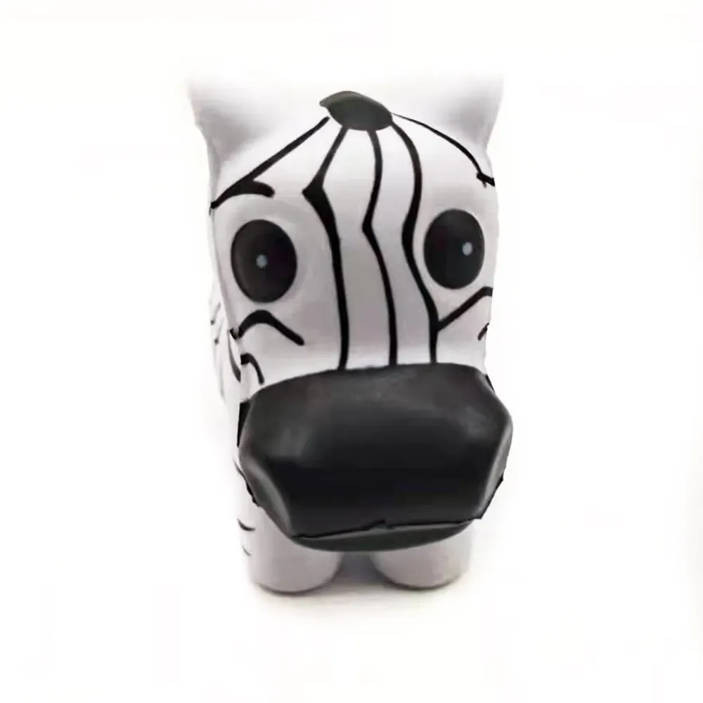 OEM Factory Custom Made High Stress Soft PU Foam Animals Zebra Shape Relief Stress Toys Ball Squishy Animals Toy For Kids