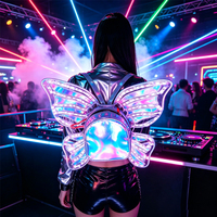Sac à dos LED lumineux en forme d'aile de papillon, holographique et lumineux pour Carnaval, Halloween, Rave, Club, Événement, Accessoires de Cosplay