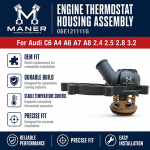 ชุดประกอบตัวเรือนเทอร์โมสตัทเครื่องยนต์ MANER รุ่น OE 06E121111G สำหรับ Audi C6 A4 A6 A7 A8 2.4 2.5 2.8 3.2 อะไหล่ทดแทนระบบระบายความร้อน - Product Image 4