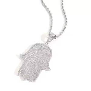 Collar con Colgante de Diamante Moissanite de Corte Redondo en Plata de Ley 925, Chapado en Oro, Joyería de Lujo para Hombres y Mujeres - Product Image 5