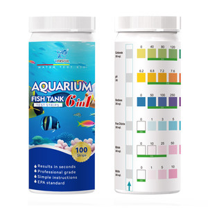 Bandelettes de test d'<span class=keywords><strong>aquarium</strong></span> 6 en 1, kit de test de la qualité de l'eau pour surveiller l'eau douce et salée, nitrate, <span class=keywords><strong>nitrite</strong></span>, pH, dureté - Product Image 3