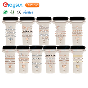 Eraysun Decoración Universal para <span class=keywords><strong>Apple</strong></span> <span class=keywords><strong>Watch</strong></span> Band Diamond Jewelry Charms Pulsera <span class=keywords><strong>de</strong></span> silicona I <span class=keywords><strong>Watch</strong></span> Strap - Product Image 1