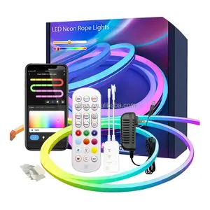 Google Alexa Smart WiFi ควบคุม LED Neon Flex ROPE Strip Light RGB กันน้ำขายดี16.4ft 5M IP67ซิลิโคน80 Magic RGB - Product Image 6