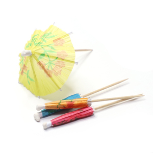 Púas de paraguas de madera de alta calidad con decoraciones de fiesta Tiki hawaianas tropicales - Product Image 1