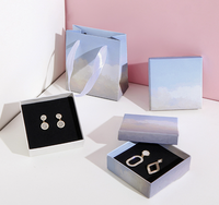 Boîte d'emballage pour bijoux avec sac cadeau - Écologique, recyclable, laminage mat et doublure en éponge pour bijoux et boucles d'oreilles