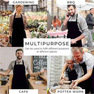 Grembiule da Cucina Coreano alla <span class=keywords><strong>Moda</strong></span> Riutilizzabile a Mezza Vita in Cotone Organico Naturale e Lino per Ristoranti, Caffetterie, Studi e Cucina - Product Image 6