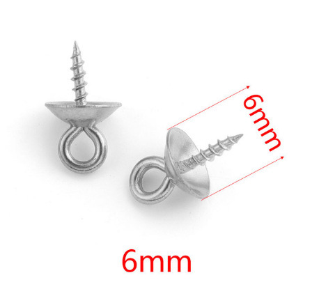 Couleur acier argent - boulon à œil 1*4*10 soudé 6mm