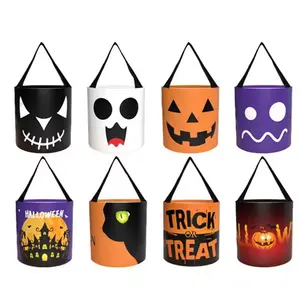 Perlengkapan pesta Halloween kreatif, tas hadiah Halloween dapat digunakan kembali, promosi, labu 3D dicetak, tas permen Halloween