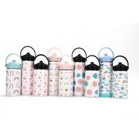 Botella de Agua Térmica de Acero Inoxidable Libre de BPA para Niños, Escuela, Viajes, Mini Termo de 12oz/17oz con Superficie Estampada de Dibujos Animados