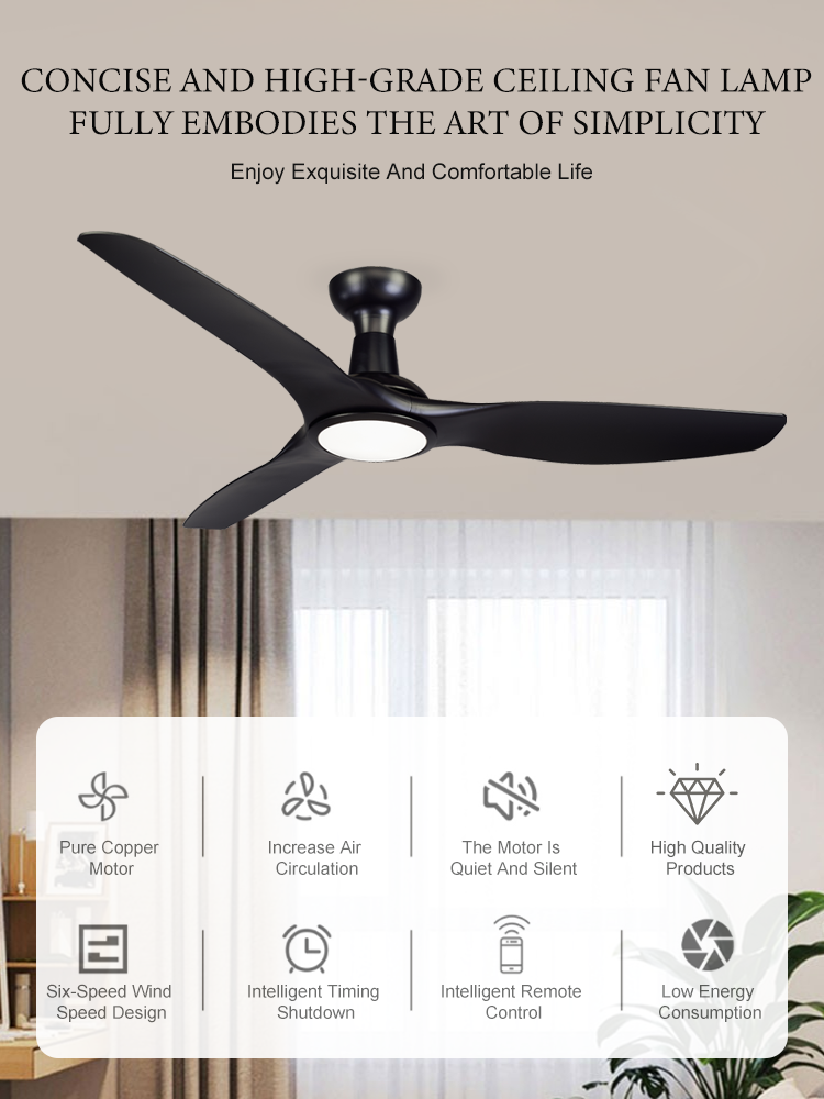 Factory wholesale new luxury decorative ceiling fan 64 inches led ceiling fan with light and remote lights lighting