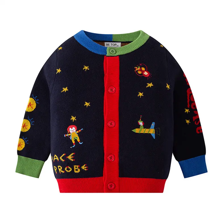 Baby boys sweaters Kids mock neck cable knit sweater custom wholesale knitwear