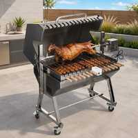 Barbecue Électrique Multifonctionnel avec Rôtissoire pour Porc Entier, Agneau, Poulet, Kebab – Machine à Rôtir la Viande pour Barbecue Extérieur