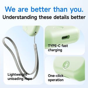 Customized Personalized Logo Wholesale High Mini Hand Held Wearable Foldable Rechargeable Fan 1200Mah 5 Speed Rv <b>Car</b> - Product Image 3
