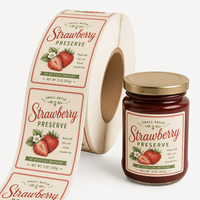 Étiquettes autocollantes découpées à la forme en papier mat résistant à l'huile pour l'emballage de pots de confiture, de sauce aux fruits et de desserts – Fourniture personnalisée
