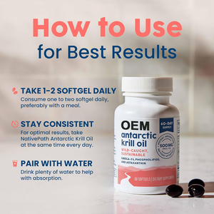 น้ำมันคริลล์แอนตาร์กติก OEM แบบจับจากธรรมชาติ โอเมก้า 3 500 มก. ซอฟต์เจล EPA DHA แอสตาแซนธิน สำหรับผู้ใหญ่ บำรุงข้อต่อ หัวใจ สมอง เสริมภูมิคุ้มกัน ปราศจากนม - Product Image 5