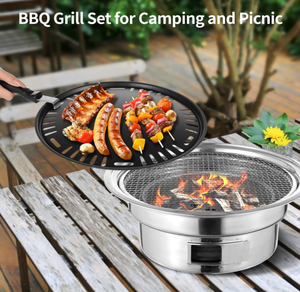 Barbecue coréen réutilisable antiadhésif en acier inoxydable pour le camping en <span class=keywords><strong>extérieur</strong></span> et la cuisson en intérieur lors de fêtes - Product Image 3