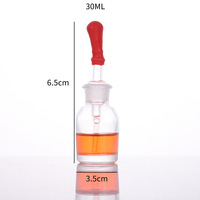 Bouteille de réactif en verre de laboratoire brun ambré 30ml 60ml 125ml 250ml Pot de stockage pour perfusion médicale Pipette compte-gouttes en verre en caoutchouc Vente en gros