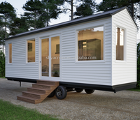 Skyacross2618 Maison conteneur préfabriquée de luxe extensible en acier de 20 pieds et 40 pieds, sur remorque, 2-3 chambres, pour hôtel, bureau, école, ferme