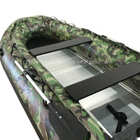 Vente flash : bateau pneumatique 4 personnes, PVC épais, plancher en aluminium, pliable, bateau pneumatique rapide, bateau de pêche en couleur camouflage