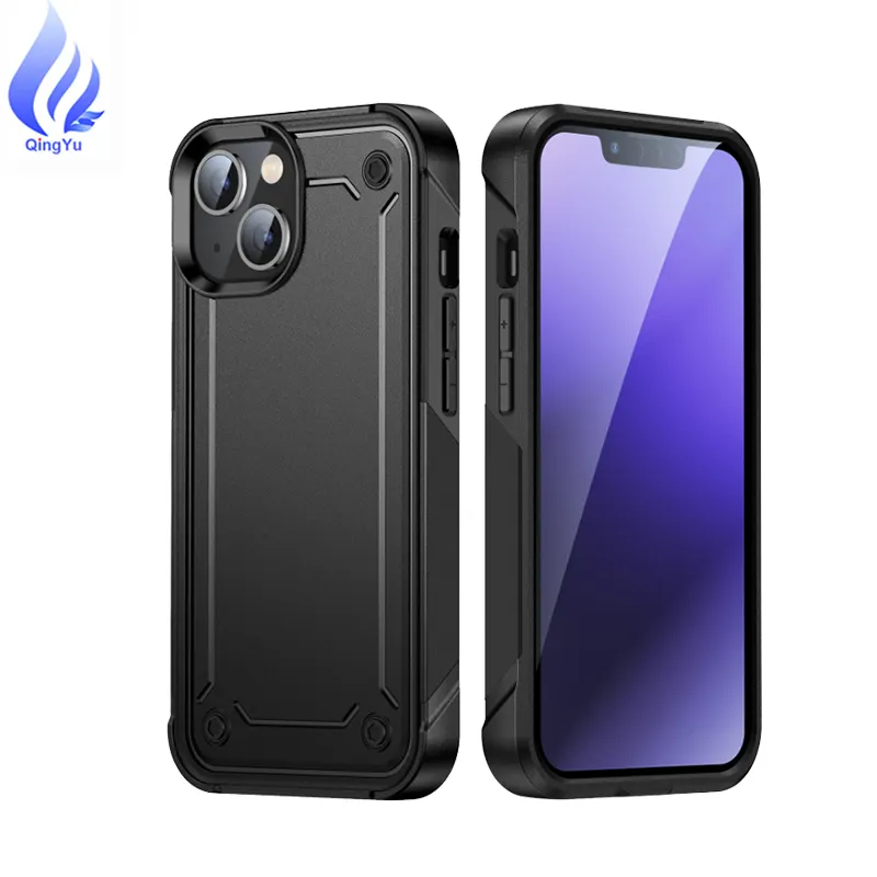 Trending products 2024 new arrivals mobile phone accessories 2 in 1 phone case for iphone 14 pro black