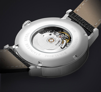 Montres mécaniques en acier pour hommes, design d'usine et personnalisation par lots, avec affichage de la date, du jour de la semaine et des phases solaires, pour marque privée
