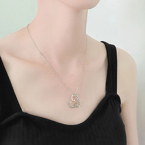 Nuova Collana alla Moda con Scritta '<span class=keywords><strong>Ti</strong></span> <span class=keywords><strong>Amo</strong></span> per Sempre' e Cuore a Rosa, Regalo per Ragazze e Mogli, Collana in Rame per San Valentino - Product Image 2