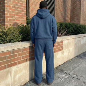 Survêtements amples de haute qualité avec logo personnalisé, poids lourd 450 g/m², ensembles de sweats à capuche surdimensionnés pour hommes TKAN559 - Product Image 3