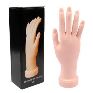 Fast Shipping Soft Hand For Nail Art Practice Flexible Bendable Mannequin False Nail Training Hand