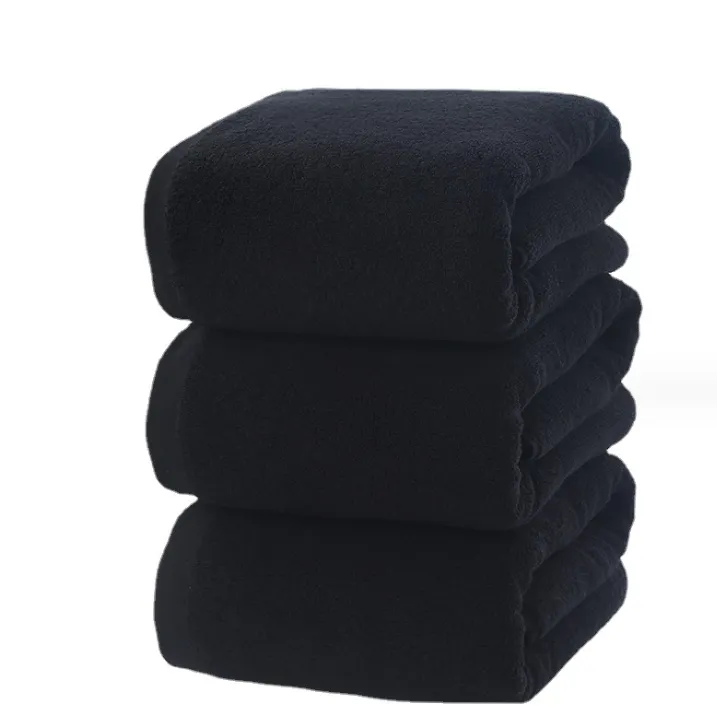 Asciugamani da bagno in cotone 100% spugna nera Luxcury con etichetta logo personalizzata