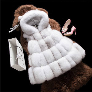 Automne et hiver nouveau gilet à capuche en fourrure mis en fourrure de renard version coréenne du manteau chaud épaissi de style long grande taille - Product Image 6