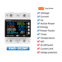 Interrupteur intelligent WIFI Tuya 63A, disjoncteur, compteur d'énergie, mesure de la puissance en kWh, minuterie, relais, contrôle à distance, protection contre les surtensions, Smart Life