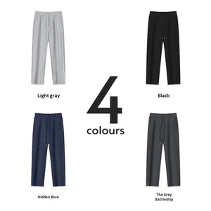 Ánh sáng nam sang trọng không khí Lớp vải dây rút quần dài giản dị đơn giản màu rắn thể thao cơ bản mô hình thẳng-không khí đám mây cảm thấy - Product Image 2