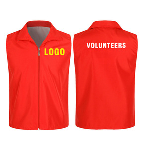 بيع بالجملة سترات للمتطوعين سترات مخصصة شعار مطبوع إعلان عضو الحزب التطوع الصدريات الحمراء سترات النشاط - Product Image 1