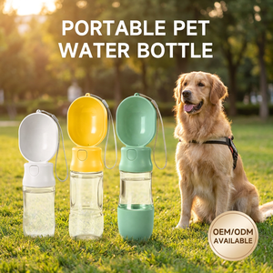 <span class=keywords><strong>Bottiglia</strong></span> d'Acqua Portatile 2 in 1 per Animali Domestici 500ml con Corda per il Trasporto, Antigoccia, per Cani, Viaggi, Passeggiate, Uso Esterno, Senza BPA - Product Image 1