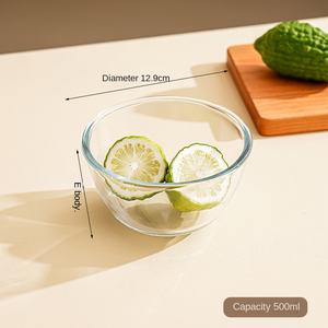 Grande insalatiera per uso domestico <span class=keywords><strong>trasparente</strong></span> resistente alle alte Temperature ispessita ad alto <span class=keywords><strong>vetro</strong></span> borosilicato forno a microonde sicuro personalizzato - Product Image 3