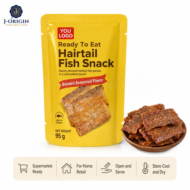 Ready to Eat Spicy Hairtail Fish Snack Braised Retail Pack OEM Private Label Bulk Supply