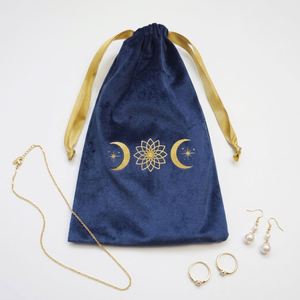 Custom Logo Printed Velvet Jewelry Bag Drawstring Gift <b>Perfume</b> Storage Velvet Bag <b>Mini</b> Travel Jewelry Bag String Bag Drawstring - Product Image 5