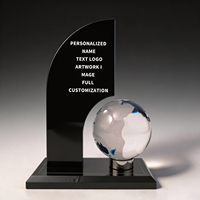Neelpure 178258 - Trofeo de Reconocimiento por Logros Globales con Patrón Personalizado Grabado con Láser de Cristal Premium