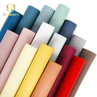 Rouleau de tissu en Faux cuir synthétique PU souple, 1.25MM, 153 couleurs, Grain de peau de vache naturelle, pour bricolage, sacs à main, chaussures, couture