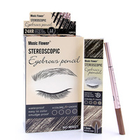 Crayon à sourcils double face waterproof 2-en-1 effet microblading 3D pour maquillage cosmétique, marque distributeur
