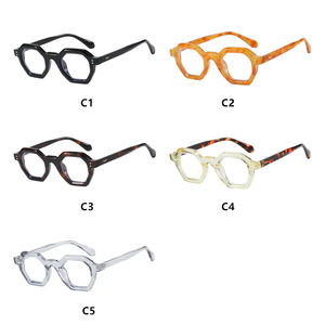 Occhiali <span class=keywords><strong>con</strong></span> <span class=keywords><strong>lenti</strong></span> per donne ragazze <span class=keywords><strong>filtro</strong></span> luce <span class=keywords><strong>blu</strong></span> piccolo poligono ottico classico - Product Image 6
