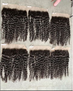 Cutícula de pelo Remy de la mejor calidad alineada delgada transparente HD/cierre 13x6 virgen para encaje océano ondulado trama única - Product Image 1