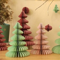Ornements de Noël 3D en papier nid d'abeille épais pour arbre de Noël, décorations de table et de maison pour le festival de Noël