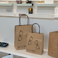 Sacs d'emballage réutilisables de lunettes de soleil de lunettes de soleil de vente chaude 18*8*22 sac en papier brun pour l'artisanat