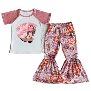 Baby Girls Clothes Outfits Kids Not My Rodeo T-shirt Cow Bell Bottoms Boutique 2 Pcs Kids Clothing Sets