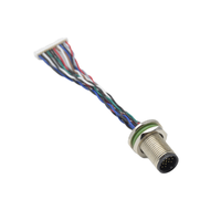 Conector macho Westsaim M12, Conector de cable codificado de 17 pines M12, conector macho de montaje en panel